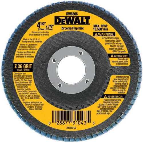DEWALT® 4 1/2" x 7/8" 36G Type 29HP Flap Disc - DW8306