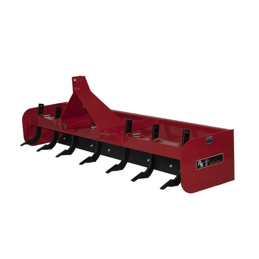 King Kutter 8' Box Blade with 7 Shanks, Red - BB-96-RR