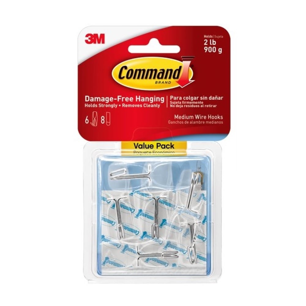 Command™ Medium Clear Wire Toggle Hook Value Pack - 17065CLR-VP