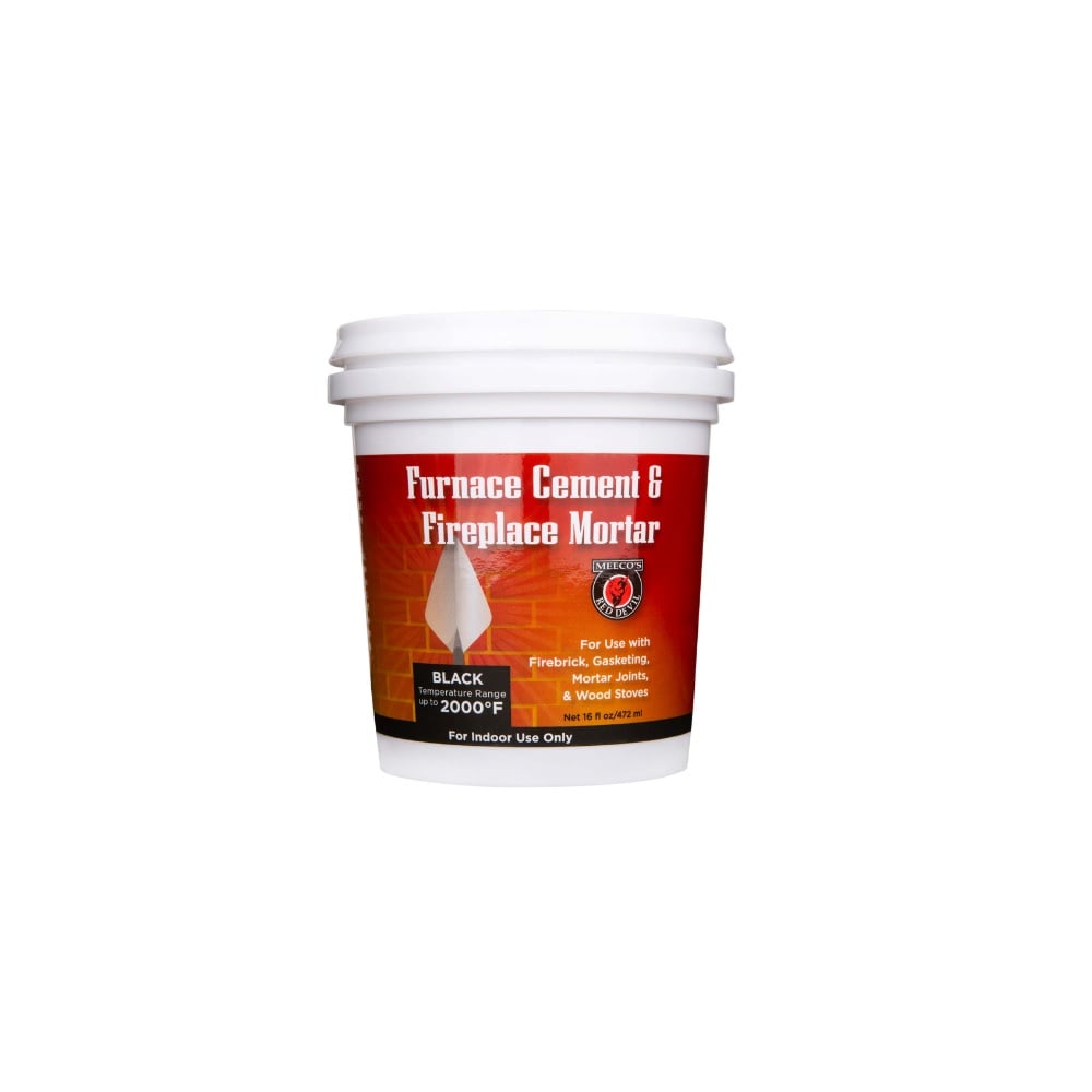 Meeco's Red Devil Black Furnace Cement and Fireplace Mortar, 1 Pint