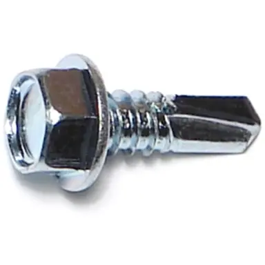 Midwest Fastener #14-14 x 3/4" Zinc Plated Hex Washer Head Self-Drilling Screws - 23073