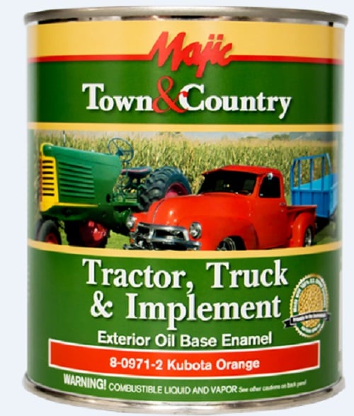 Majic Tractor Truck & Implement Exterior Oil Base Enamel Paint Kubota Orange - 8-0971-2