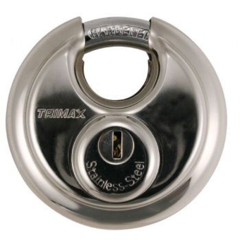 TRIMAX Stainless Steel 70mm Round Pad Lock - 10mm Shackle TRP170