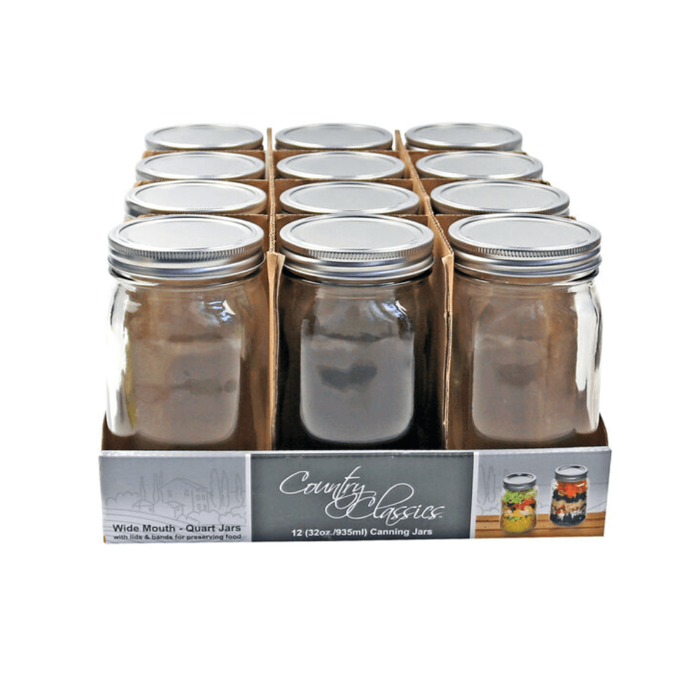 COUNTRY CLASSICS 8 oz. Wide Mouth Glass Canning Jar (2 packs of 12)  CCCJ-108-WM-2PK - The Home Depot