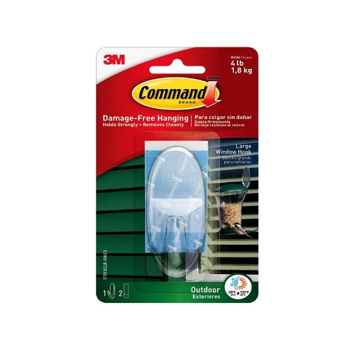 Command™ Outdoor Large Clear Window Hook 17093CLR-AWES