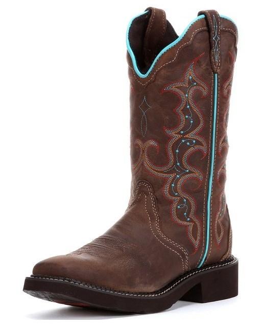 Justin Brown Classic Western Boots Size 8 1/2 B