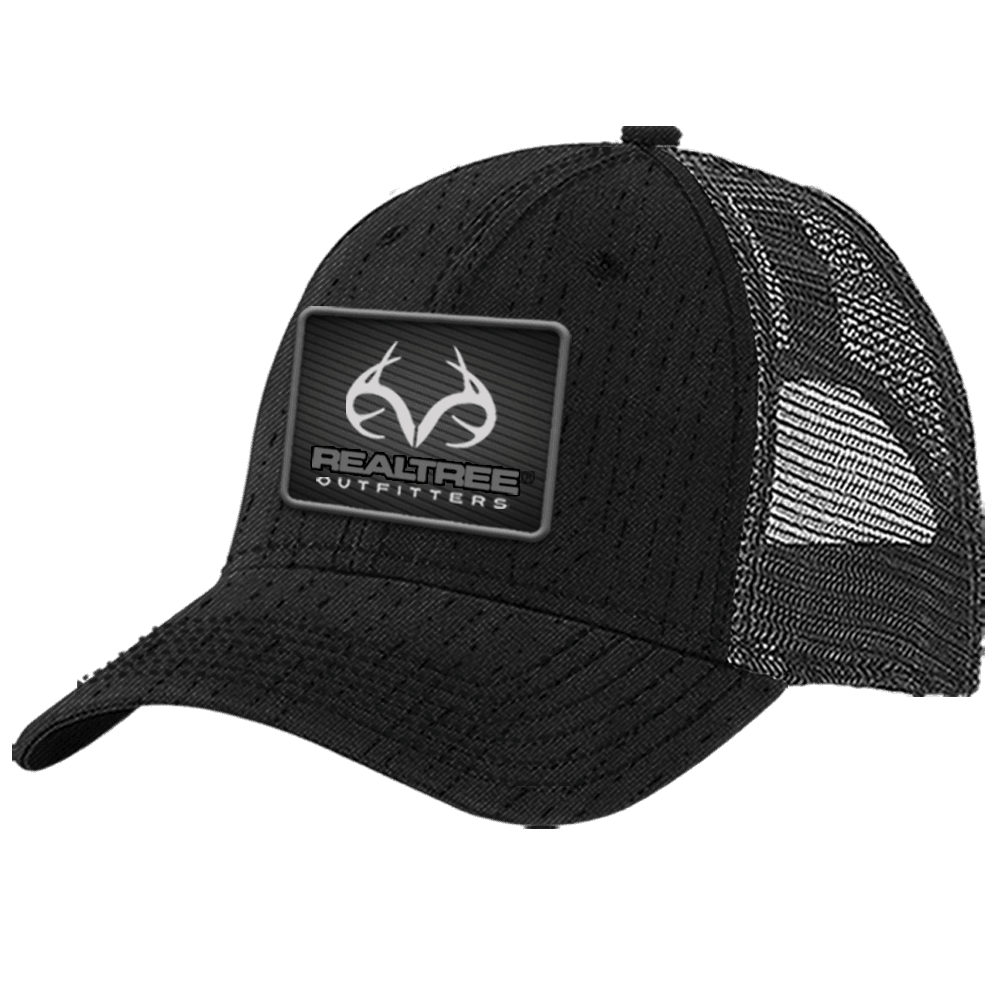 Realtree Men's Full Logo Patch Snap Back Trucker Hat - One Size Fits Most, Black Slub - RTPCAP-383 | Rural King