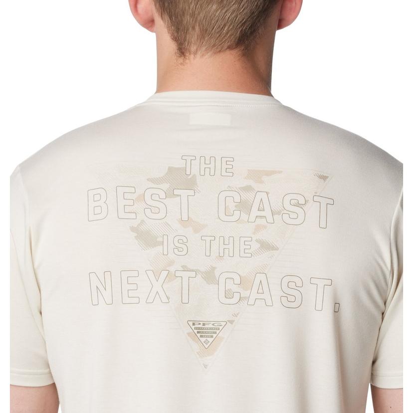 Columbia Men's PFG Uncharted™ Tech Tee Short Sleeve Shirt, Stone Best Cast  - 2070181023