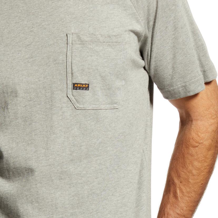 Ariat Men's Rebar Cotton Strong Gray Short Sleeve T-Shirt