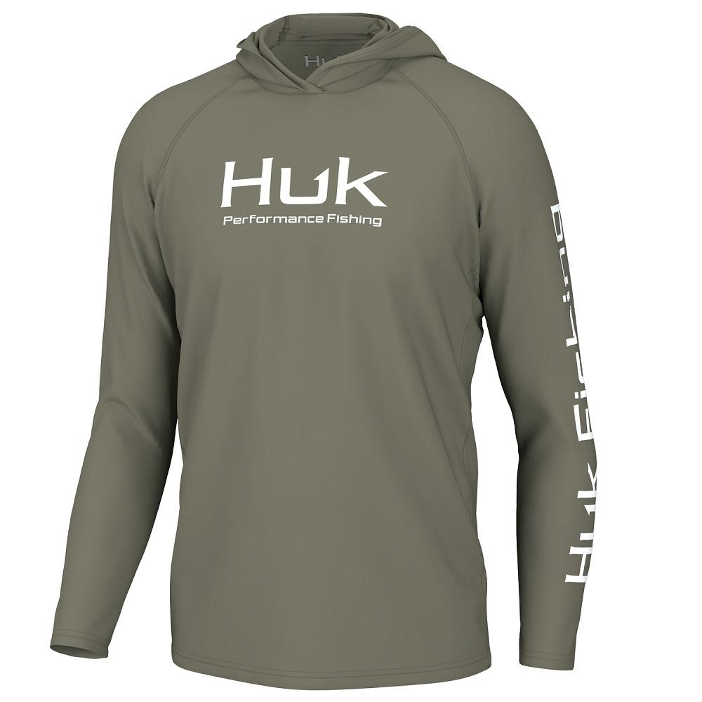 Huk Men's Vented Pursuit Long Sleeve Hoodie, Moss - H1200525-316-XL