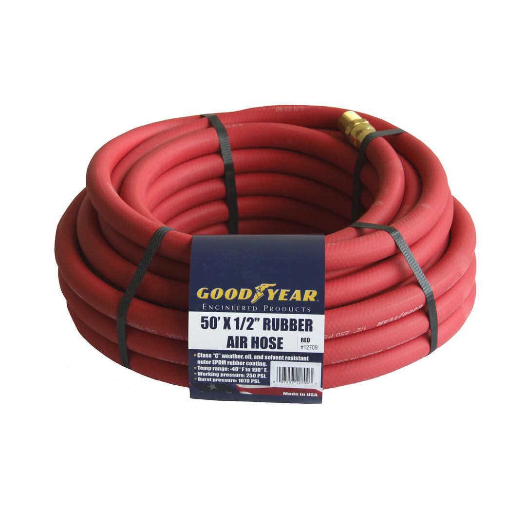 Goodyear 25' ft. x 1/2 in. Rubber Air Hose 250 PSI Air Compressor Hos –  compressor-source
