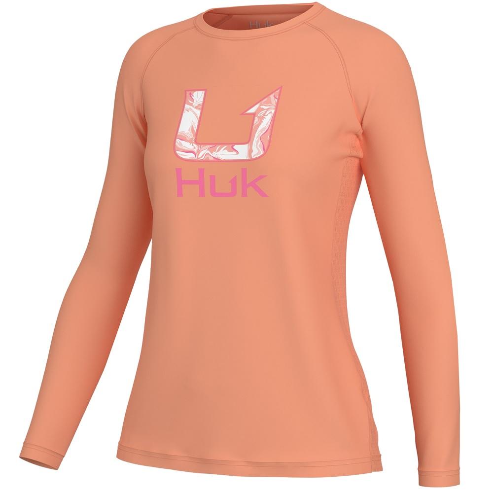 Huk Women's Pursuit Brackish Fill Long Sleeve Shirt, Coral Reef -  H6120136-818