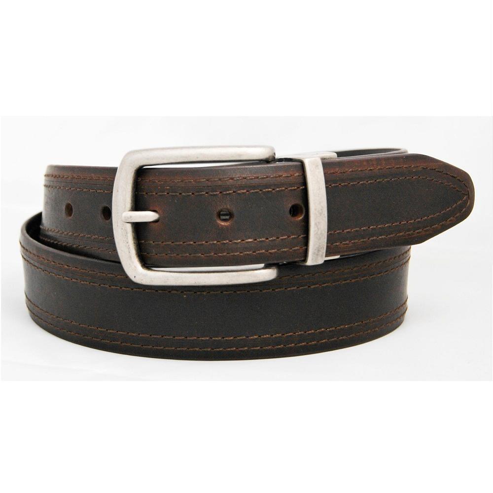 Men's Reversible Leather Belt in Dark Brown