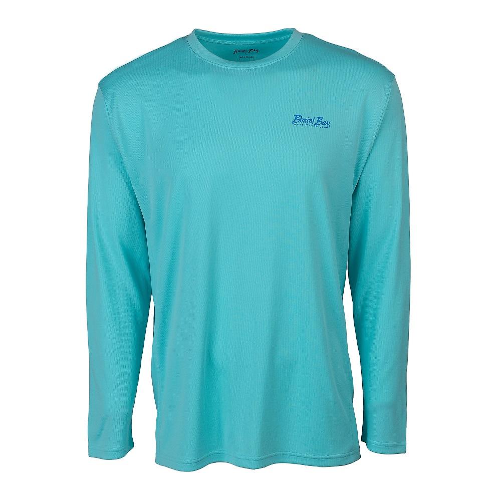 Bimini Bay Cabo Crew V Men's Long Sleeve Shirt Featuring BloodGuard Plus,  Aqua - 27208A