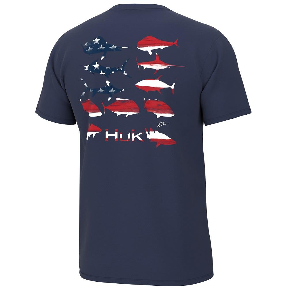 Huk Men's KC Flag Fish Tee, Naval Academy - H1000415-413
