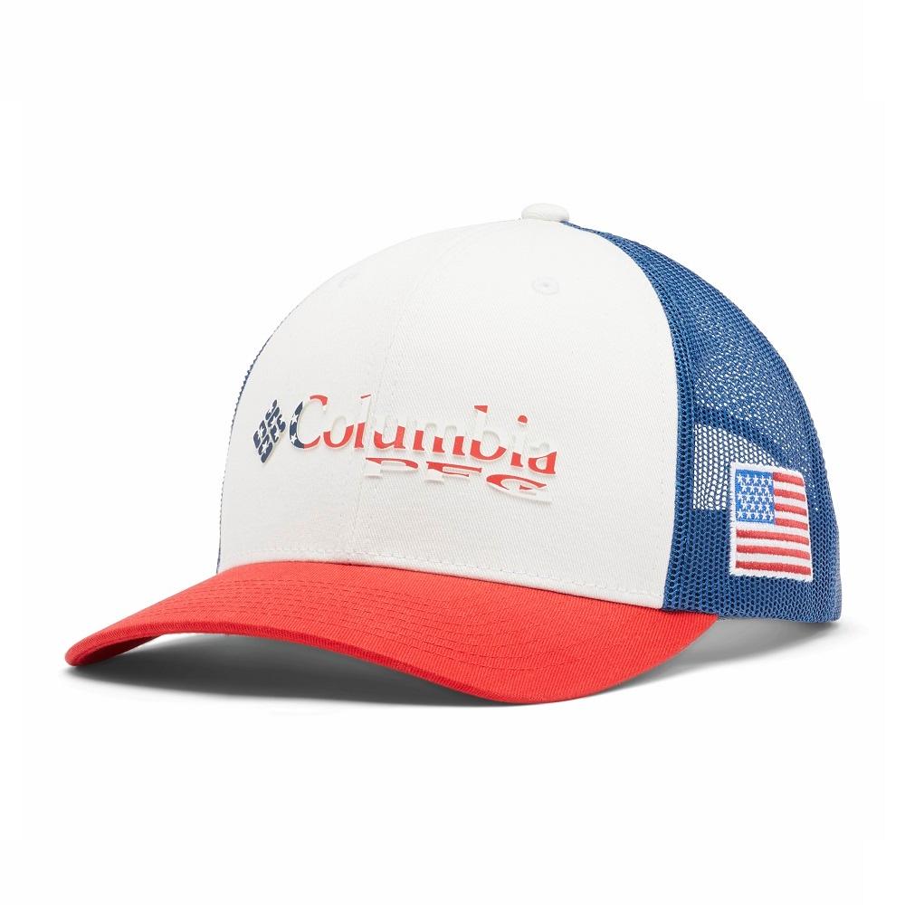 Columbia Sportswear Men's PFG Snapback Cap Red Spark USA - 1714811697