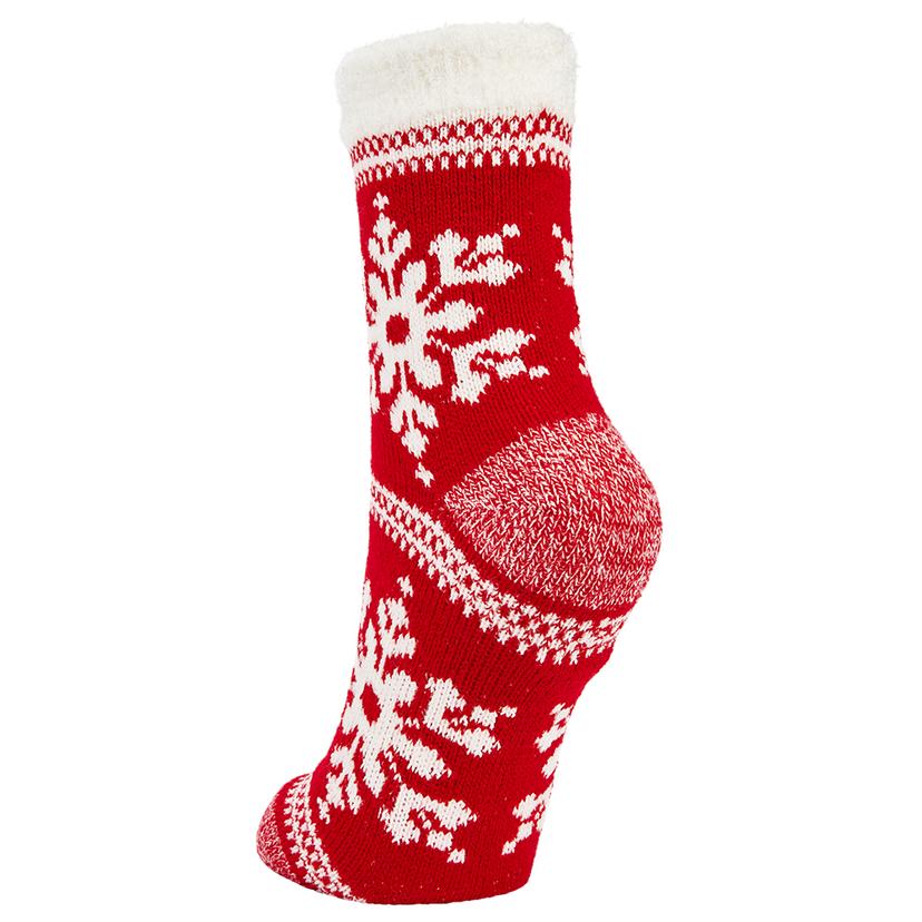 Lincoln Outfitters Women's Double Layer Large Snowflake Crew Sock
