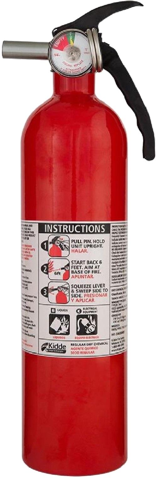 Kidde Fire Extinguisher for Home, 1-A:10-B:C, Dry Chemical Extinguisher,  Red, Mounting Bracket Included, 1 Pack 