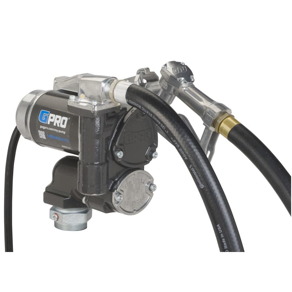 GPRO 25gpm 12V Fuel Transfer Pump Manual Shut-Off Diesel Nozzle, 12V