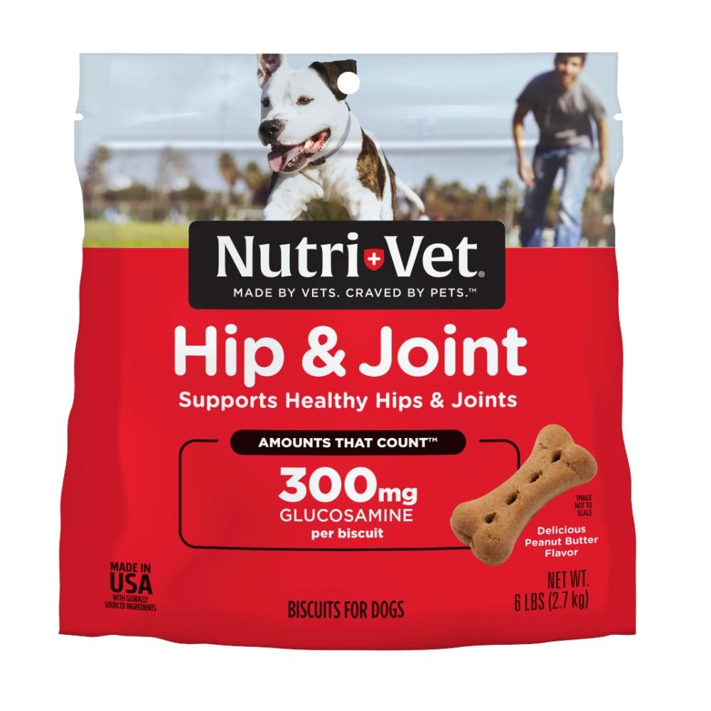 Nutri-Vet Extra Strength Hip & Joint Peanut Butter Dog Biscuits, 6 lb ...