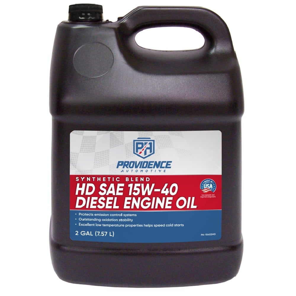 Providence Automotive Synthetic Blend HD SAE 15W-40 Diesel Engine Oil, 2 Gallon - PA-15402HD