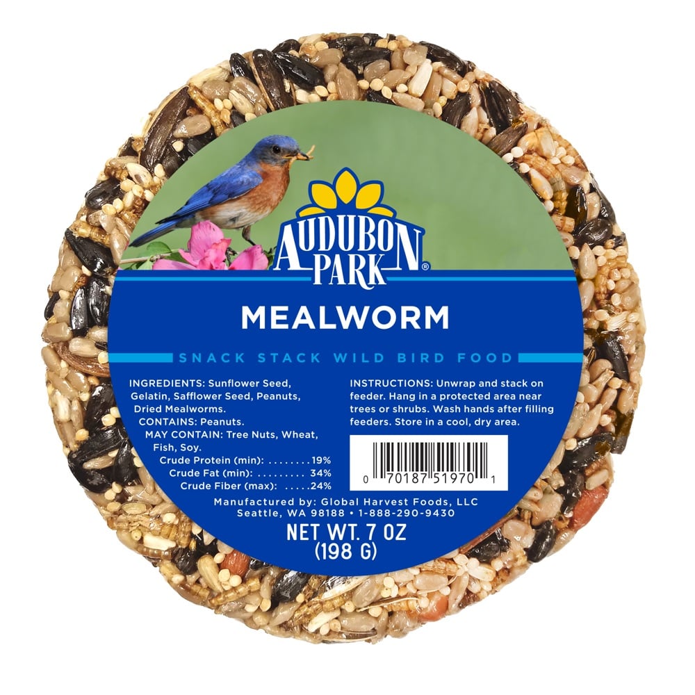 Audubon Park Mealworm Snack Stack Wild Bird Feed, 7 oz. Round
