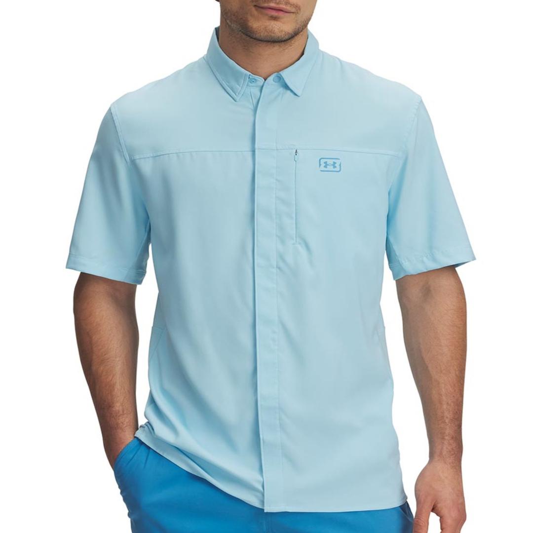 Under Armour Mens Fish Pro Hybrid Short-Sleeve Woven - Stream Blue | Rural King Under Armour Mens Fish Pro Hybrid Short-Sleeve Woven - Stream Blue | Rural King
