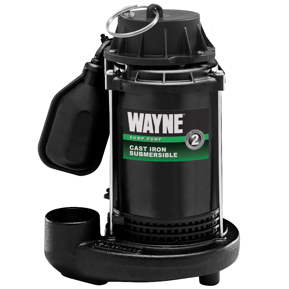 Wayne 1/2 HP Cast Iron Coated Steel Submersible Sump Pump with Tether Float Switch CDT50