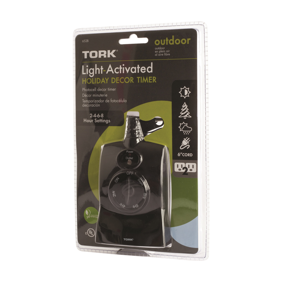 TORK Outdoor LightActivated Holiday Decor Timer 652B