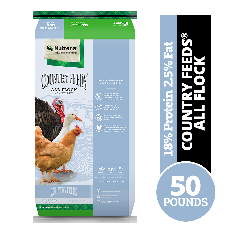 Nutrena Country Feeds® All Flock 18% Pellet Poultry Feed, 50 lb. Bag