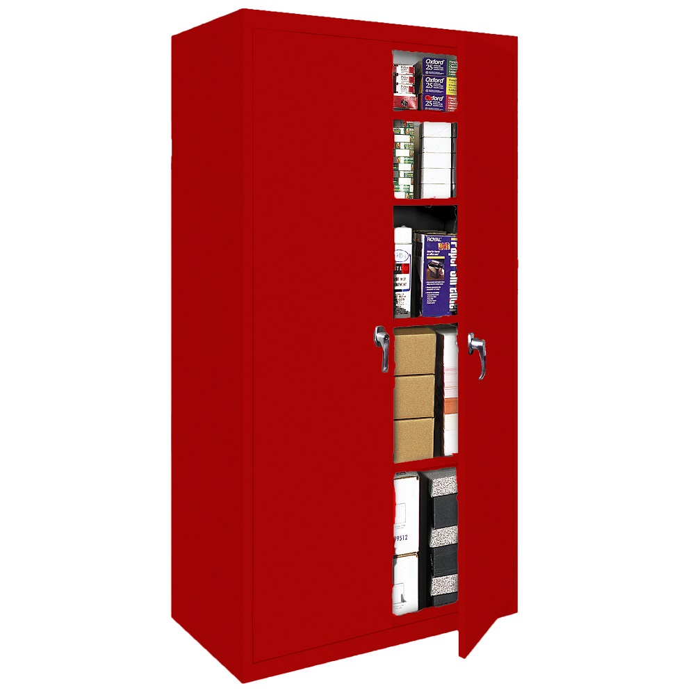 Steel Cabinets USA 36 x 18 x 72 4 Fixed Shelves with 2 Doors - FS-36-RED