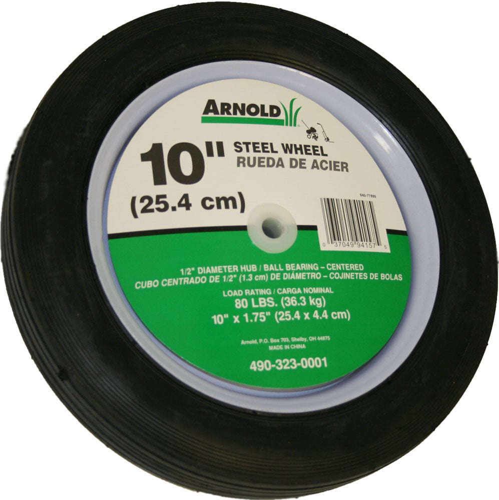Arnold Steel 10" Wheel 175 Centered Ribbed Tread - 490-323-0001
