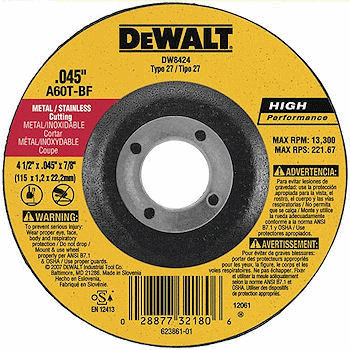 DeWALT 5" x .045" x 7/8" Metal Cutting Wheel - DW8425