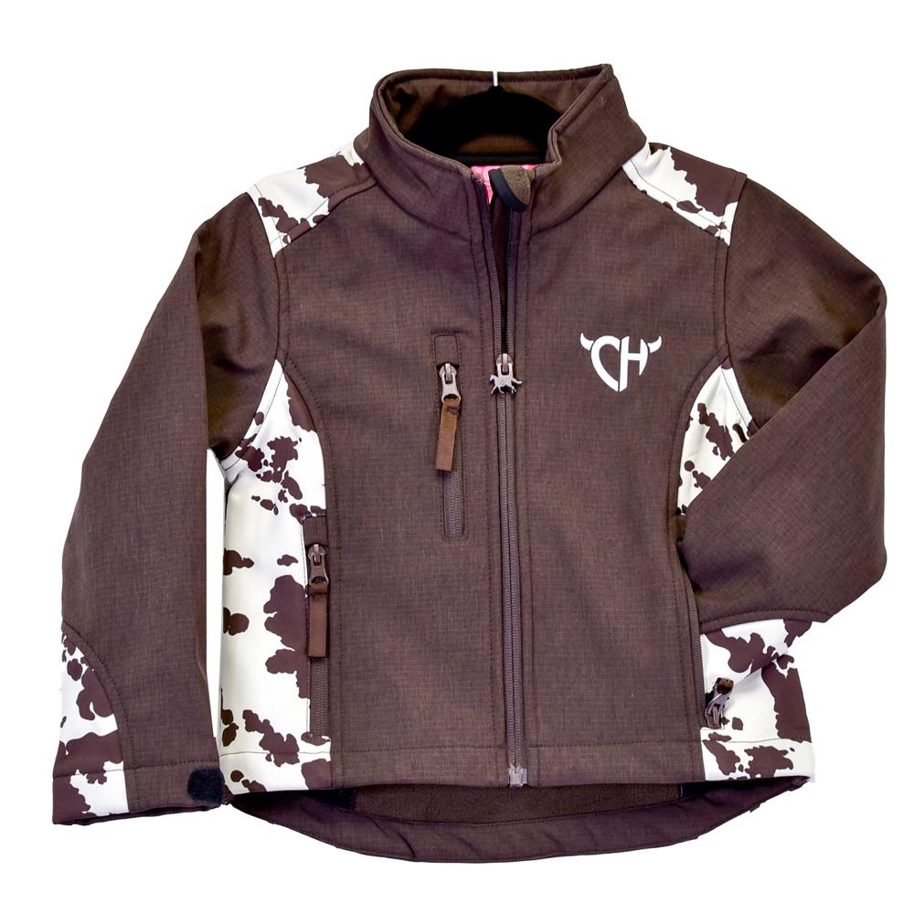 Poly Shell Cowgirl Hardwera Youth Girls Cow Print Accent Poly Shell Jacket | Rural ...