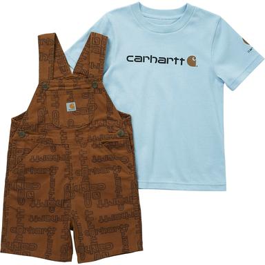 Carhartt® Infant and Toddler Short Sleeve T-Shirt and Canvas Shortall Set - CG8851-D15