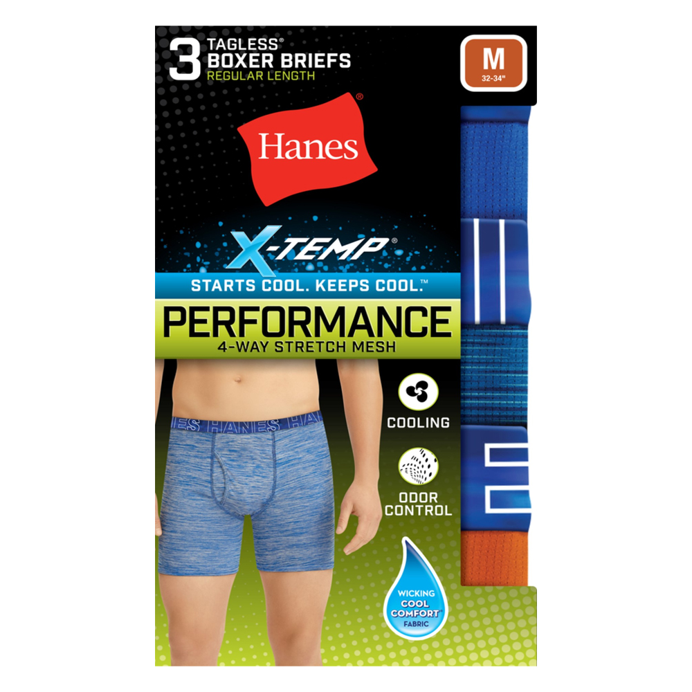 Hanes Men's X-Temp Stretch Boxer Briefs, 3 Pack - XTMPP3
