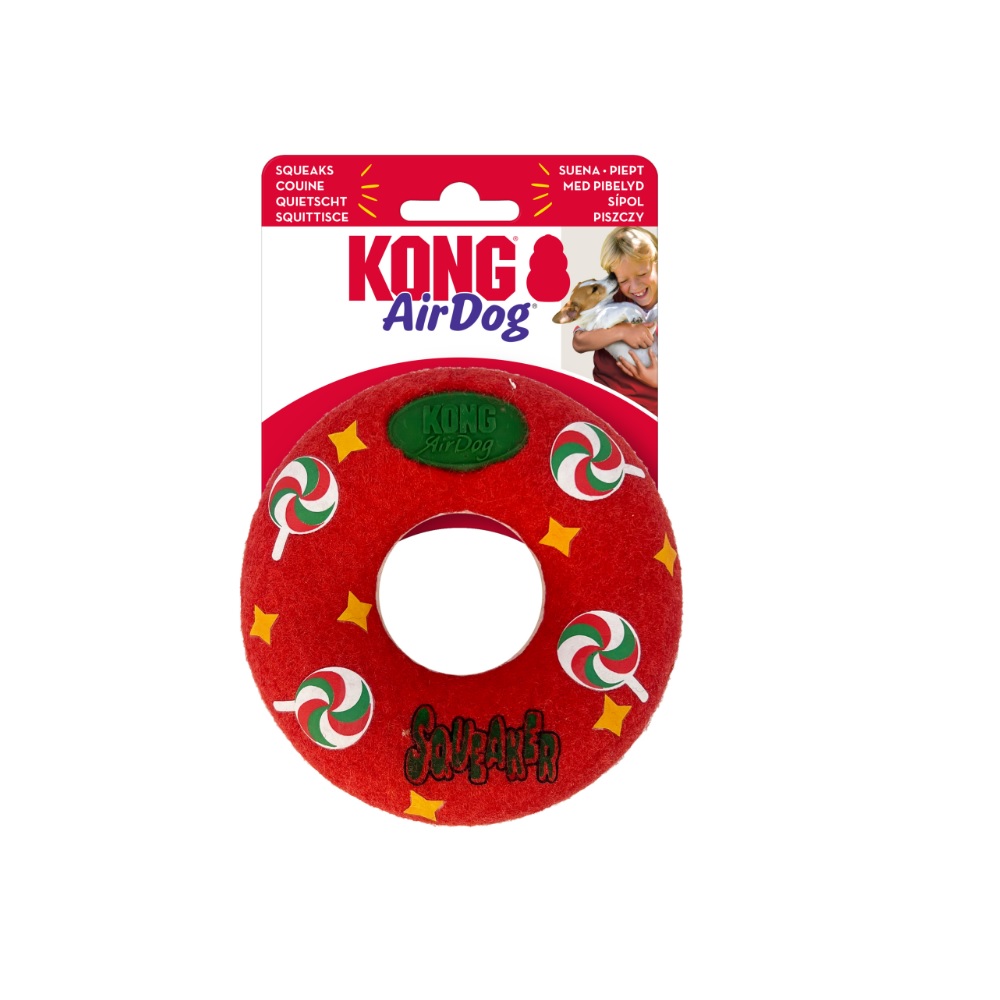 Kong Holiday Airdog Squeaker Donut, Medium - H23D137