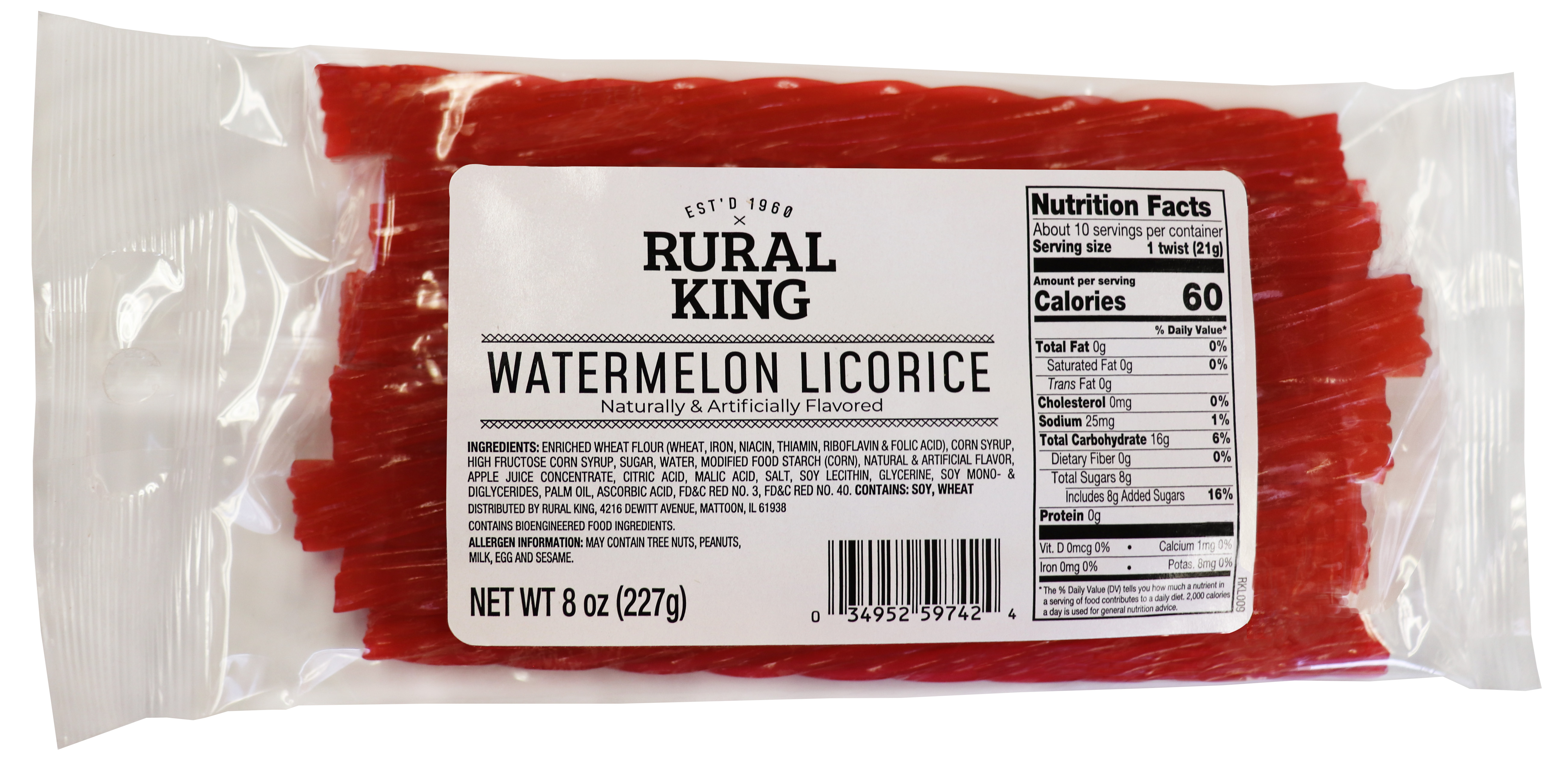 Rural King Watermelon Licorice, 8 oz. Bag