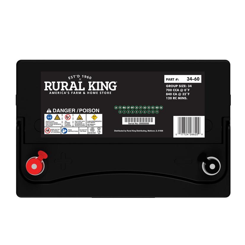 Rural King Classic Automotive Battery - 34-60