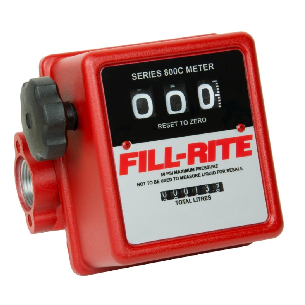 Fill-Rite® 19-76 LPM 3-Digit Mechanical Fuel Transfer Meter, Liters - 807CL1