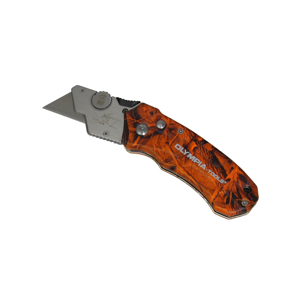 Olympia Tools™ Camo Folding Knife Orange  33-207