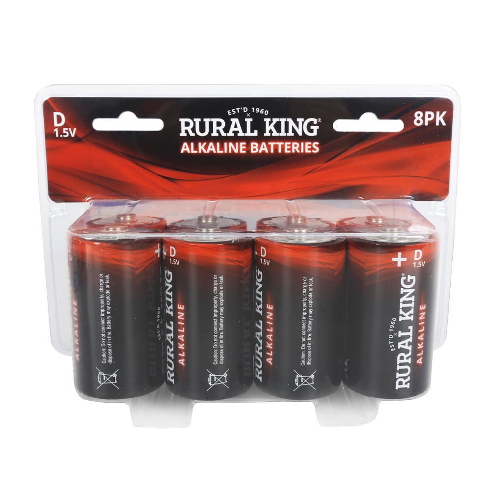 Rural King D Alkaline Batteries, 8 Pack - D8PKALK