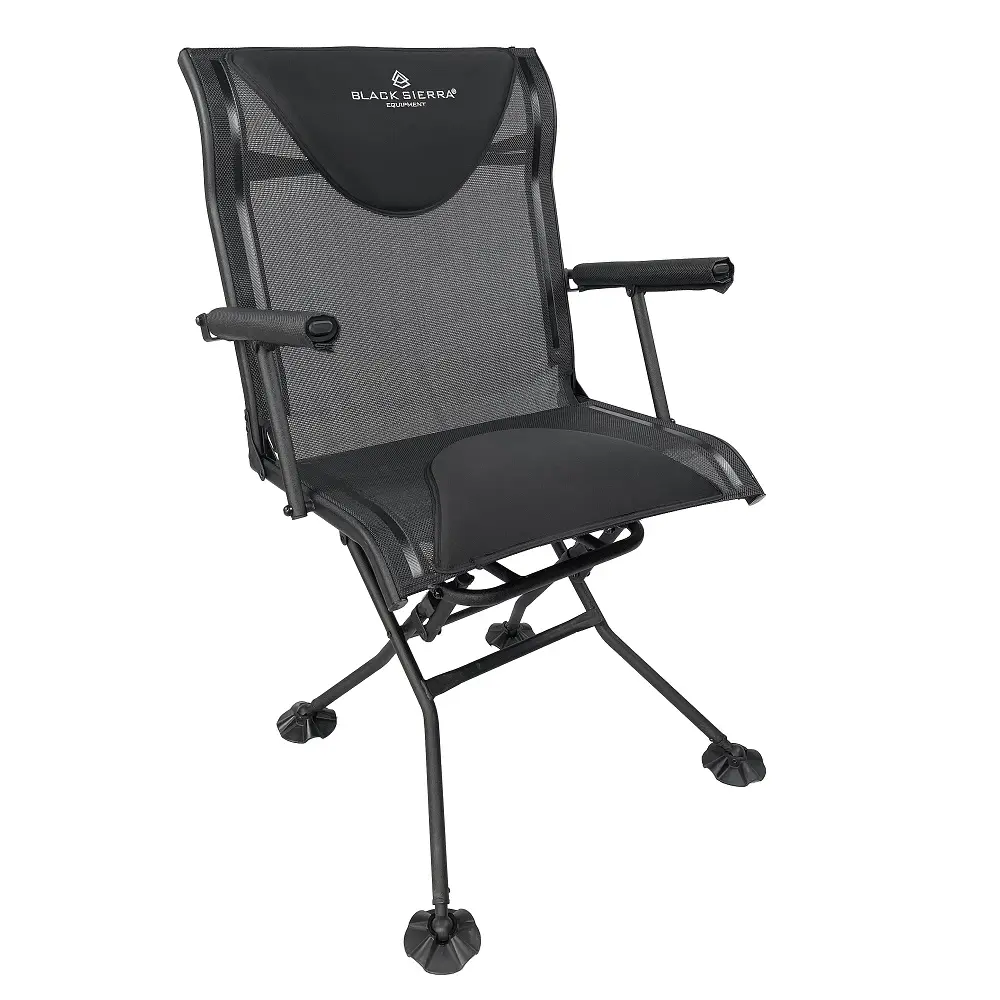 Black Sierra Equipment Deluxe Xl Swivel Folding Arm Chair HCH