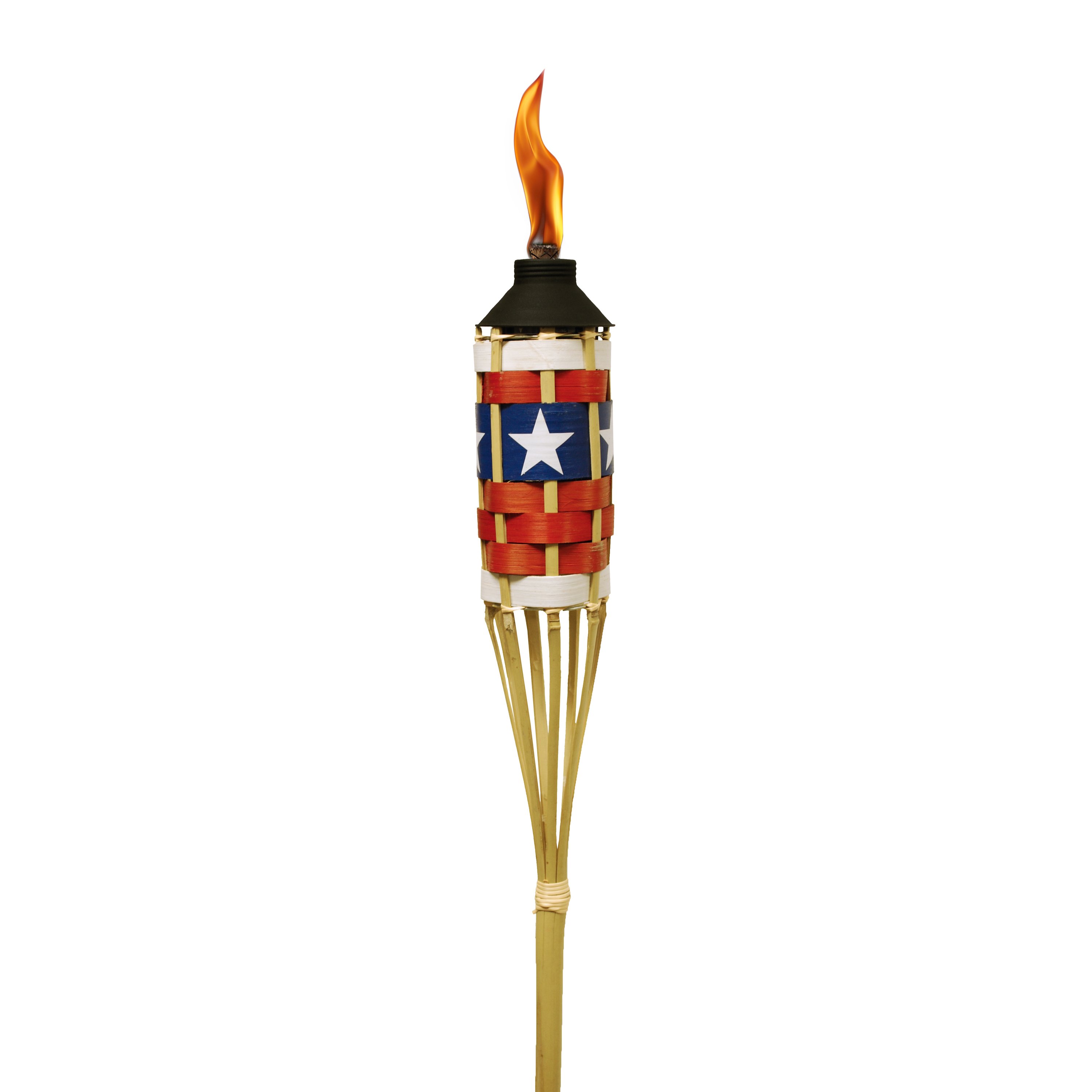 Tiki® 57" American Flag Bamboo Torch - 1113046
