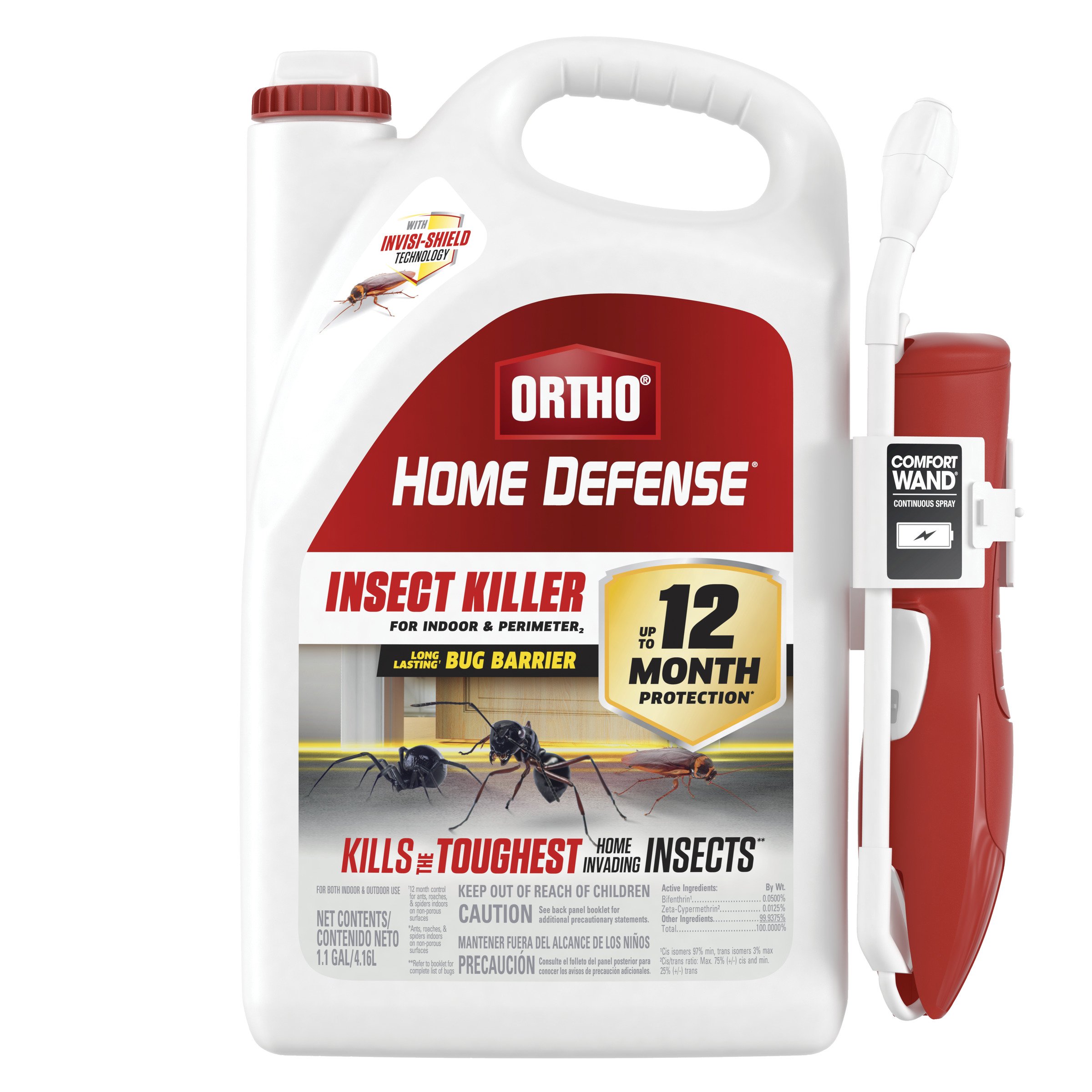 Ortho Home Defense Insect Killer for Indoor & Perimeter2 with Comfort Wand, Kill Ants, Spiders & Roaches, 1.1 gal.