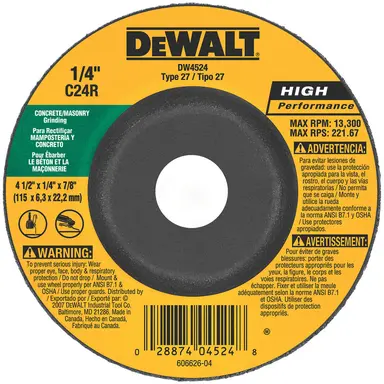 Century Drill & Tool 75541 Metal Grinding Wheel, Type 27 - 4 x 1/8 Century Drill & Tool 75541 Metal Grinding Wheel, Type 27 - 4 x 1/8