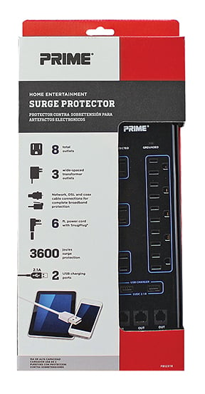 Prime 8-Outlet Surge Protector Strip - PB523118