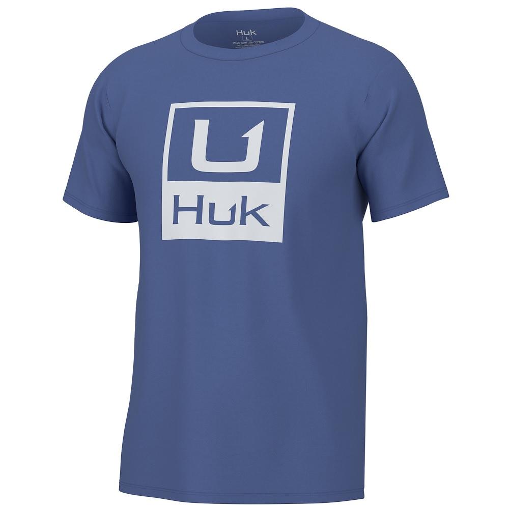 Huk Men's Stacked Logo Short Sleeve T-Shirt, Wedgewood - H1000427-498
