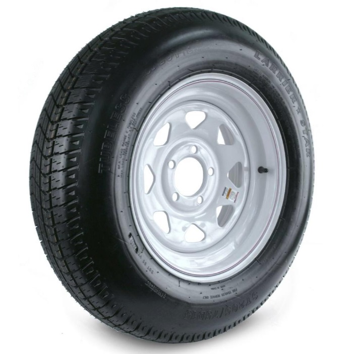Trailer Tire and 5-Hole Custom Spoke Wheel 205/75D15 LRC - DM205D5C-5CT
