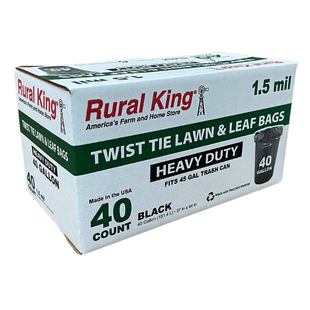 Rural King Heavy Duty 40 Gallon Lawn & Leaf Trash Bags, 40 Count